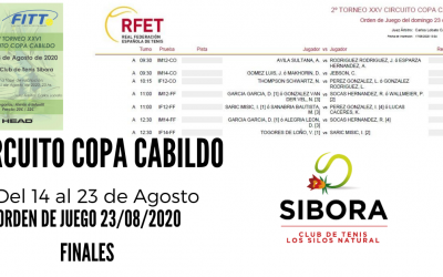 COPA CABILDO. FINALES DOMINGO 23 DE AGOSTO A PARTIR DE LAS 11:00 HORAS