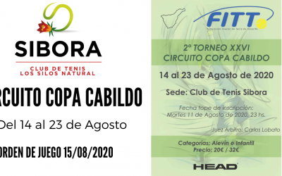 ORDEN DE JUEGO 15/08/2020 2º TORNEO XXVI COPA CABILDO