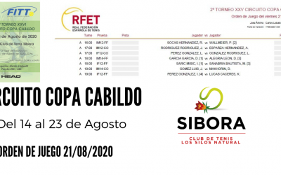 COPA CABILDO. ORDEN DE JUEGO VIERNES 21/08/2020