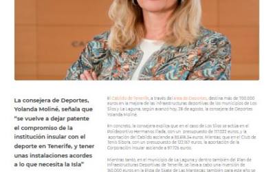 El Cabildo de Tenerife y Ayuntamiento de Los Silos aprueban subvención para el Club de Tenis Sibora